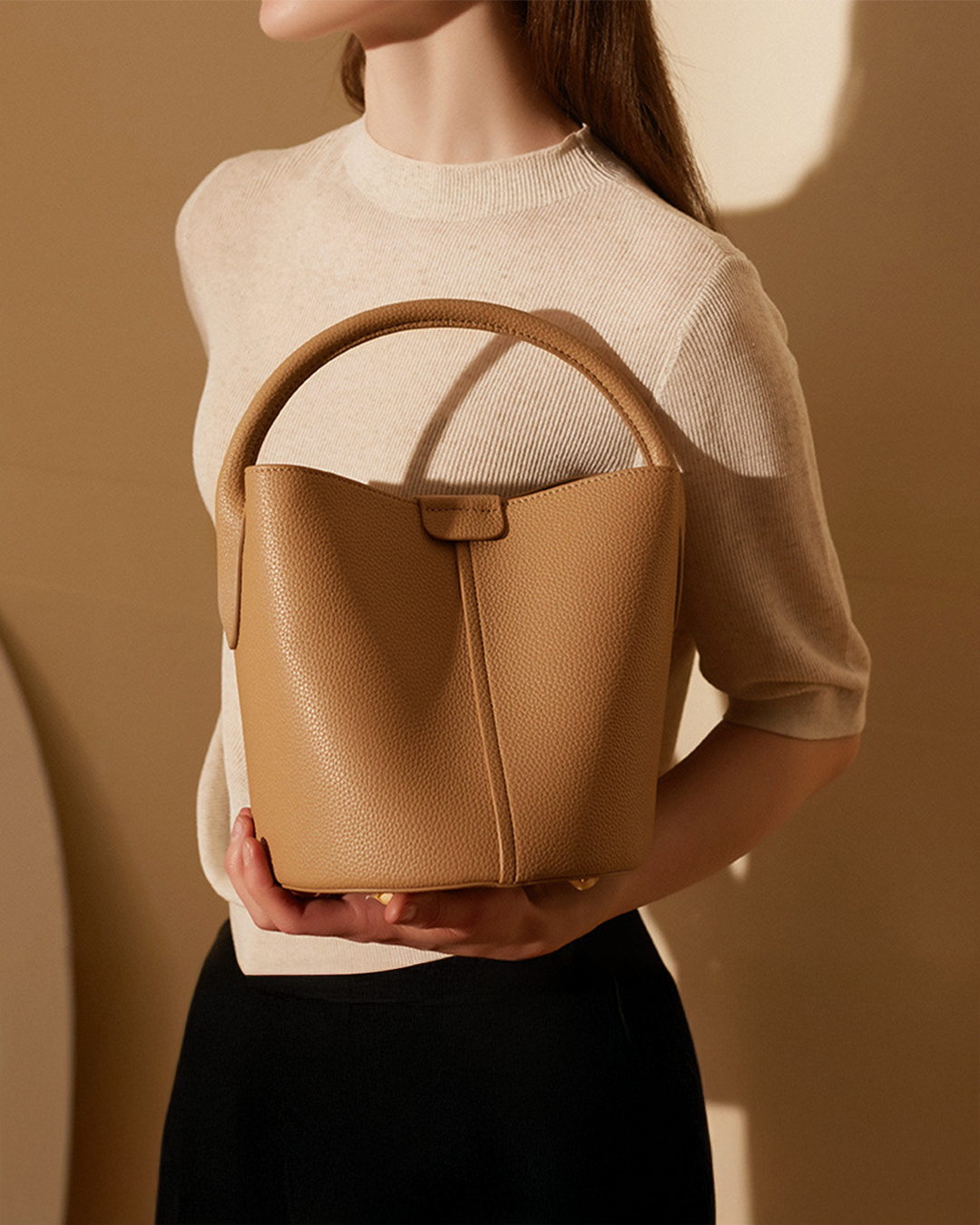 Morena Leather Bucket Bag
