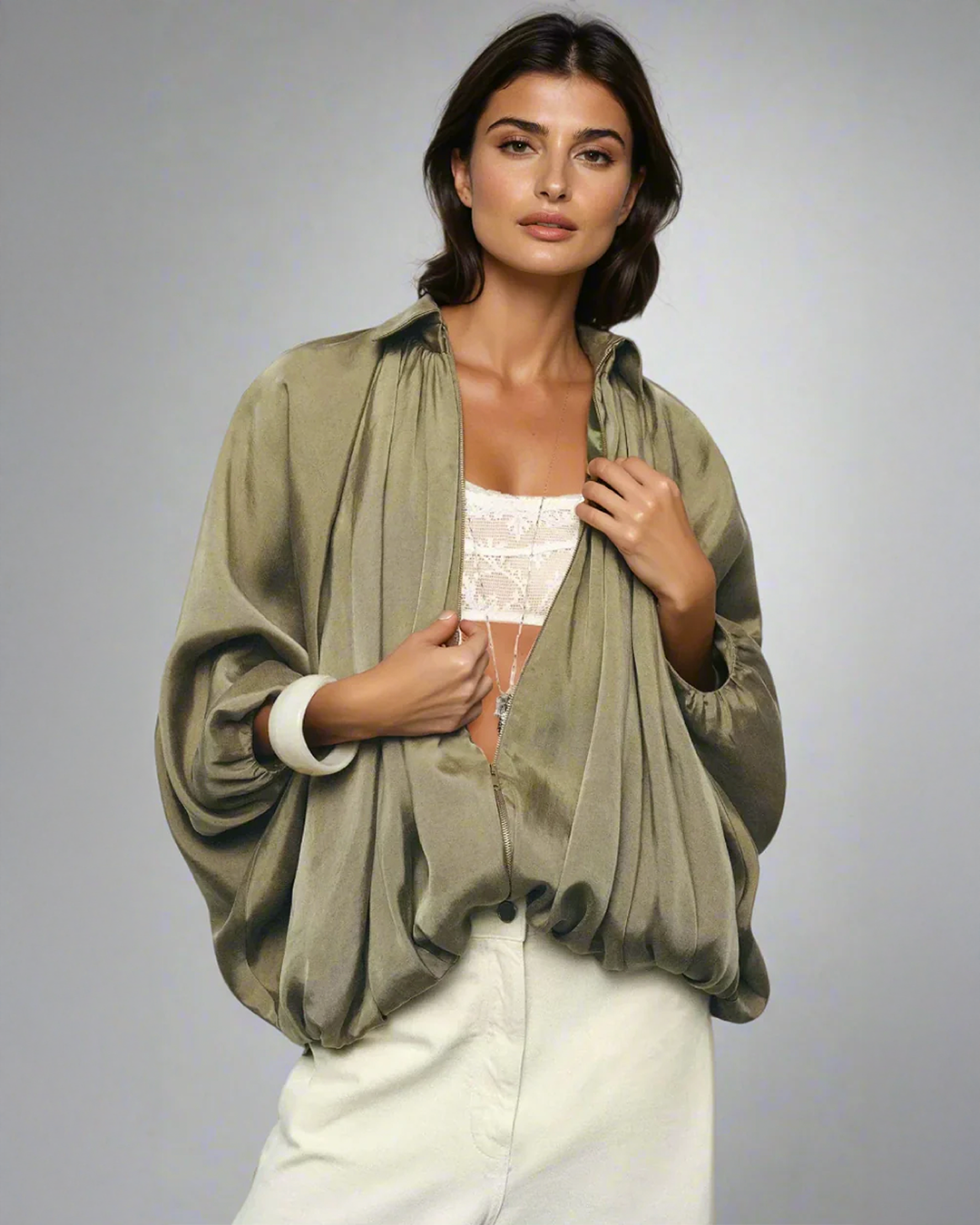 Velora Pleated Bomber