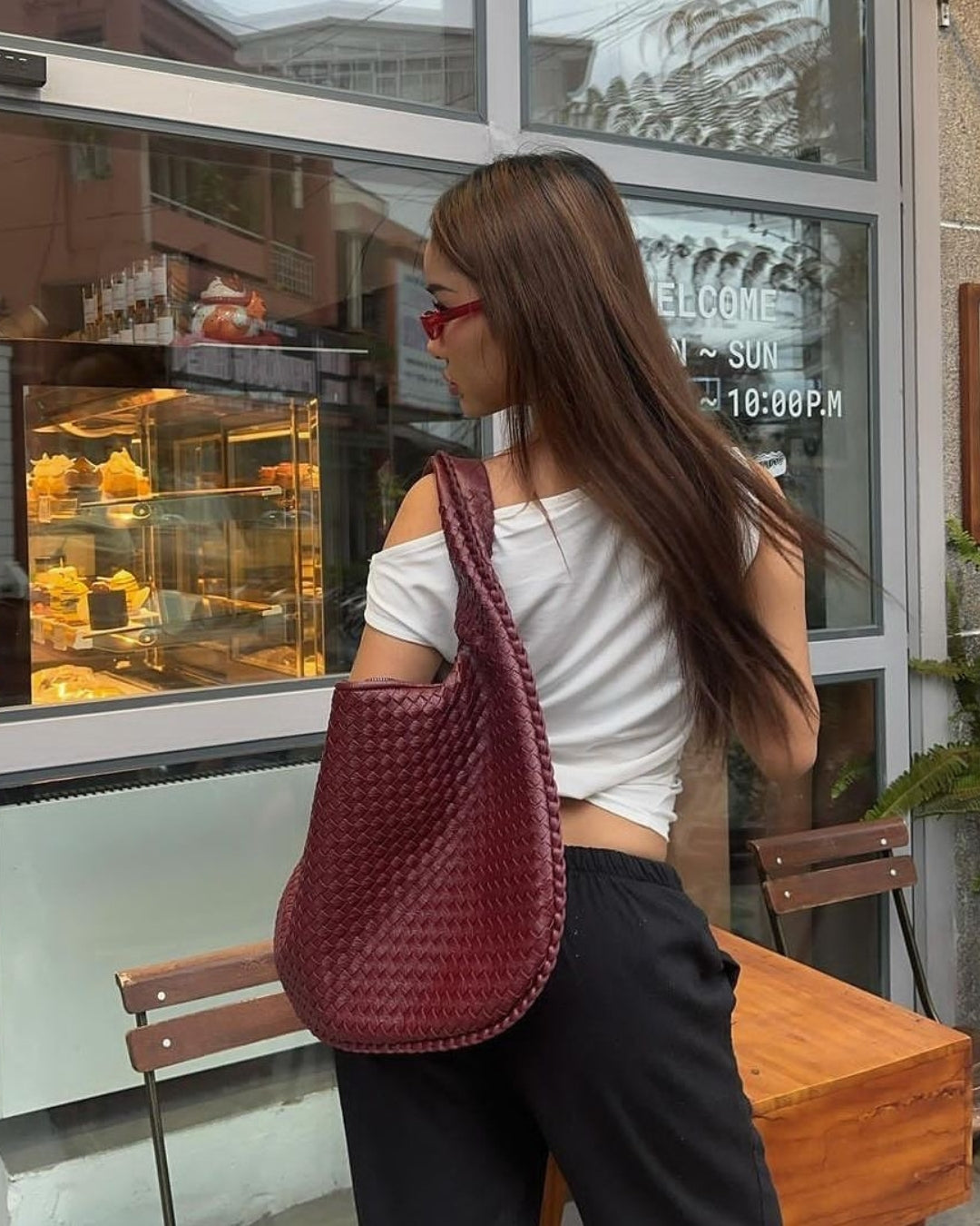 Sac tissé Sophia - Bordeaux