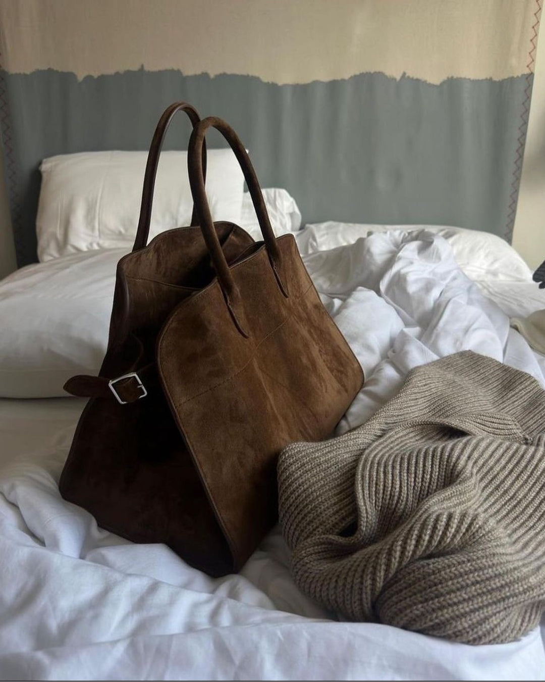 Monica Suede Bag - Coffee