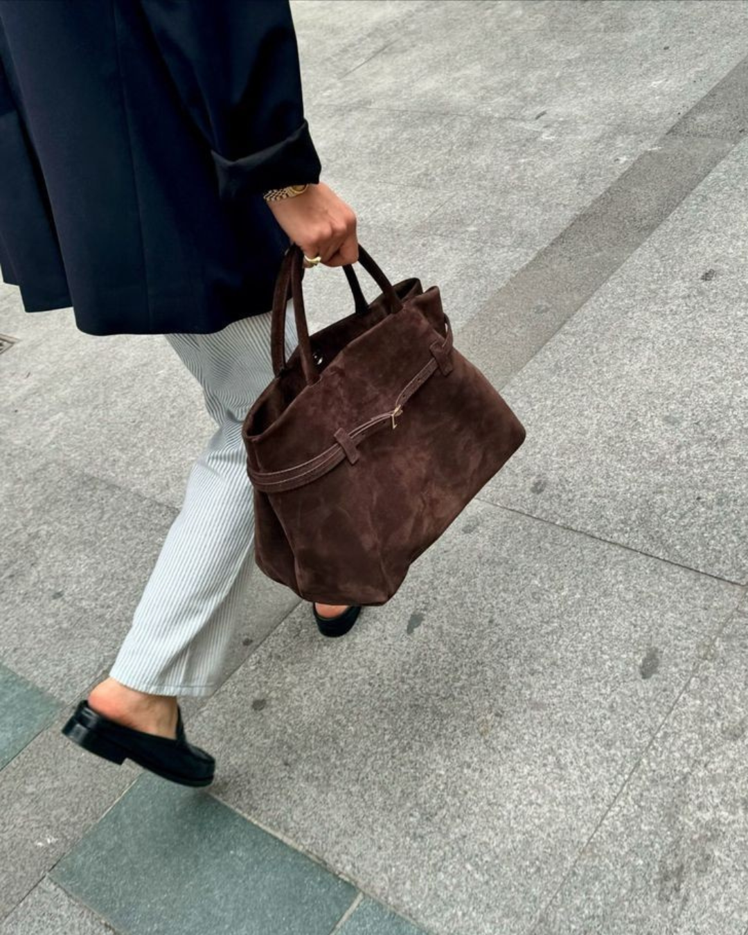 Ode Wildledertasche - Kaffee