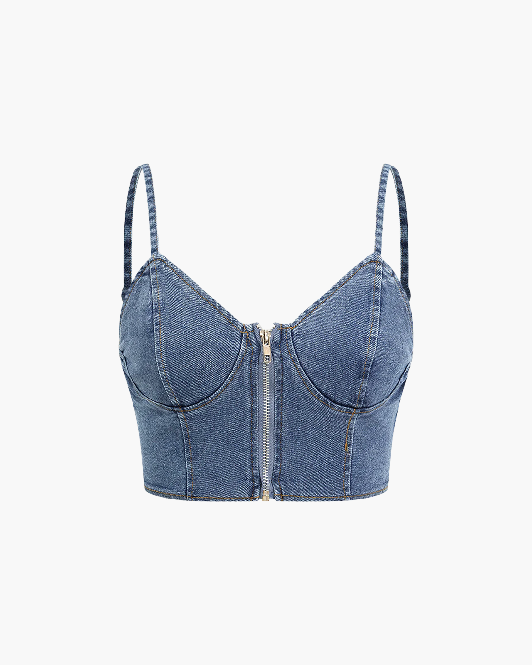 Chloe – Denim Bustier And Pleated Chiffon Pants Set