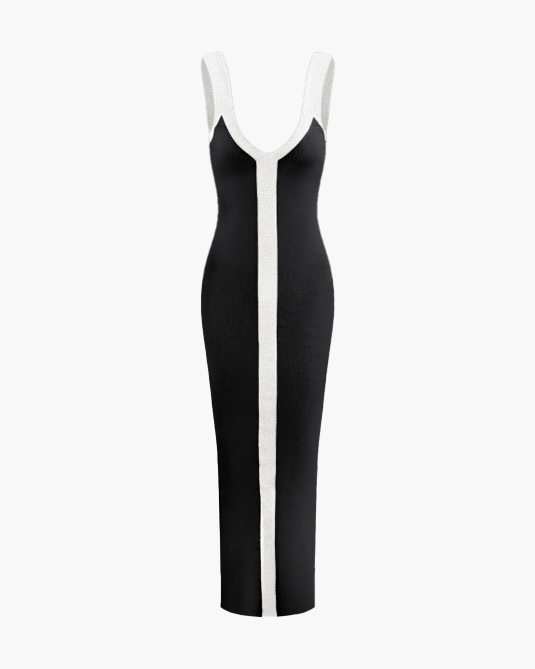 Belle V-Neck Knit Column Maxi Dress