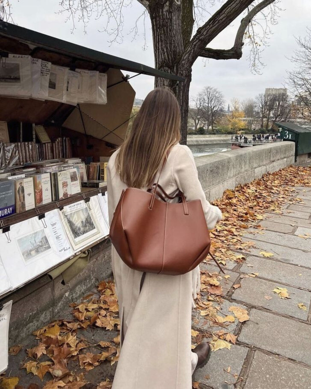 Sac cabas en vinyle - Marron