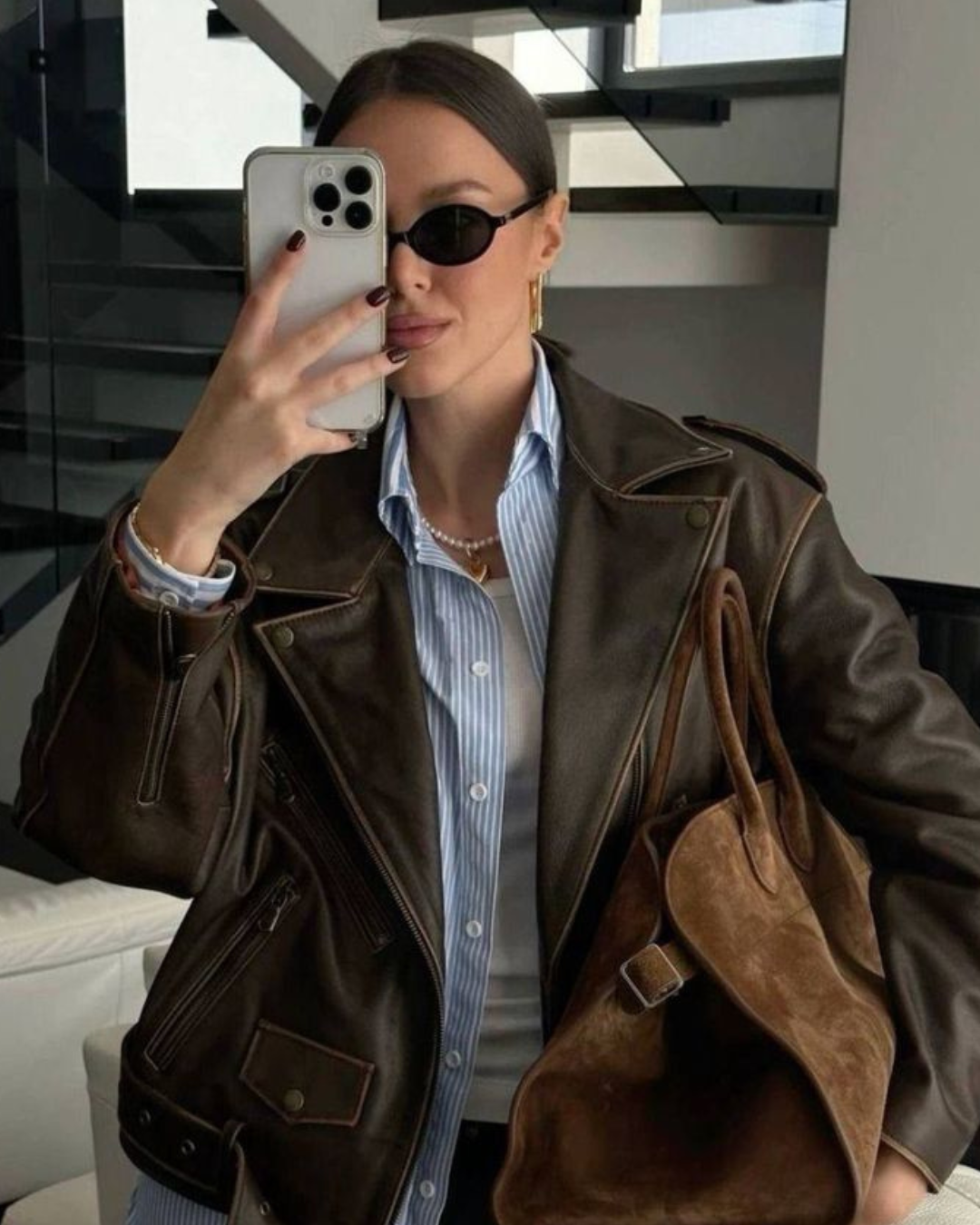 Monica Suede Bag - Coffee