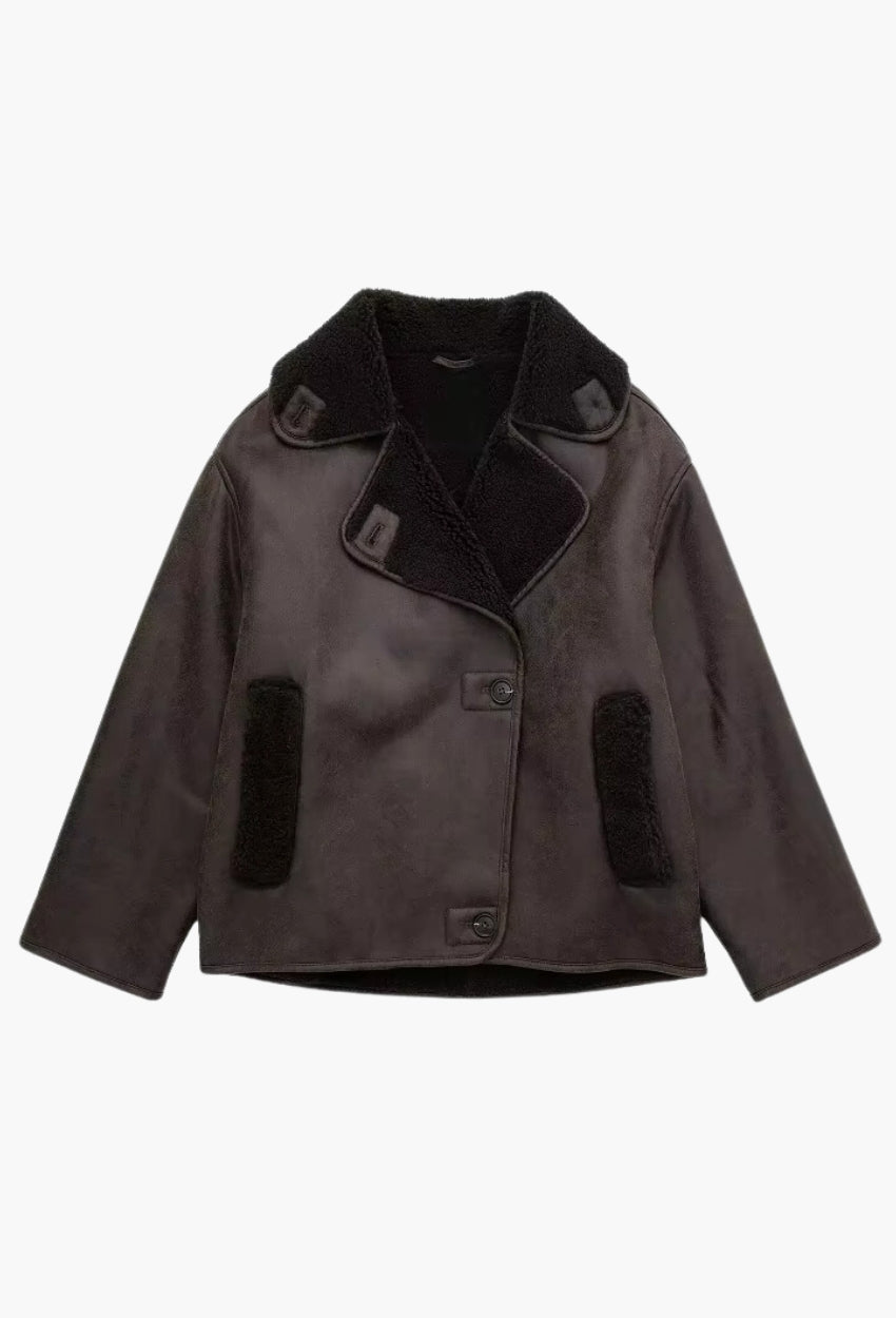Amelia Leather Jacket - Brown