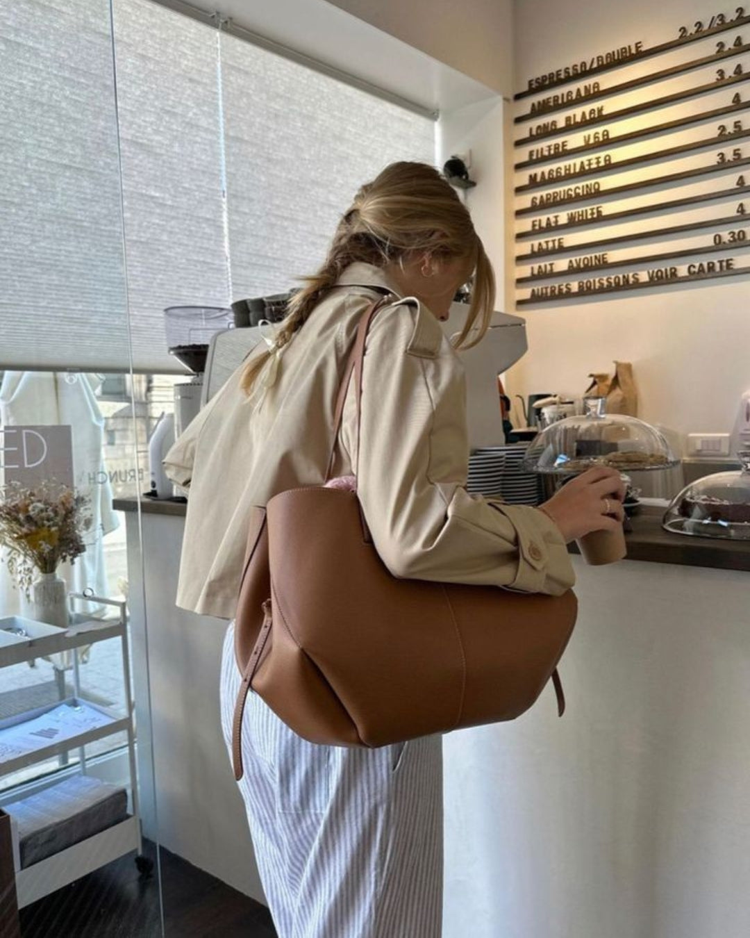 Sac cabas en vinyle - Marron