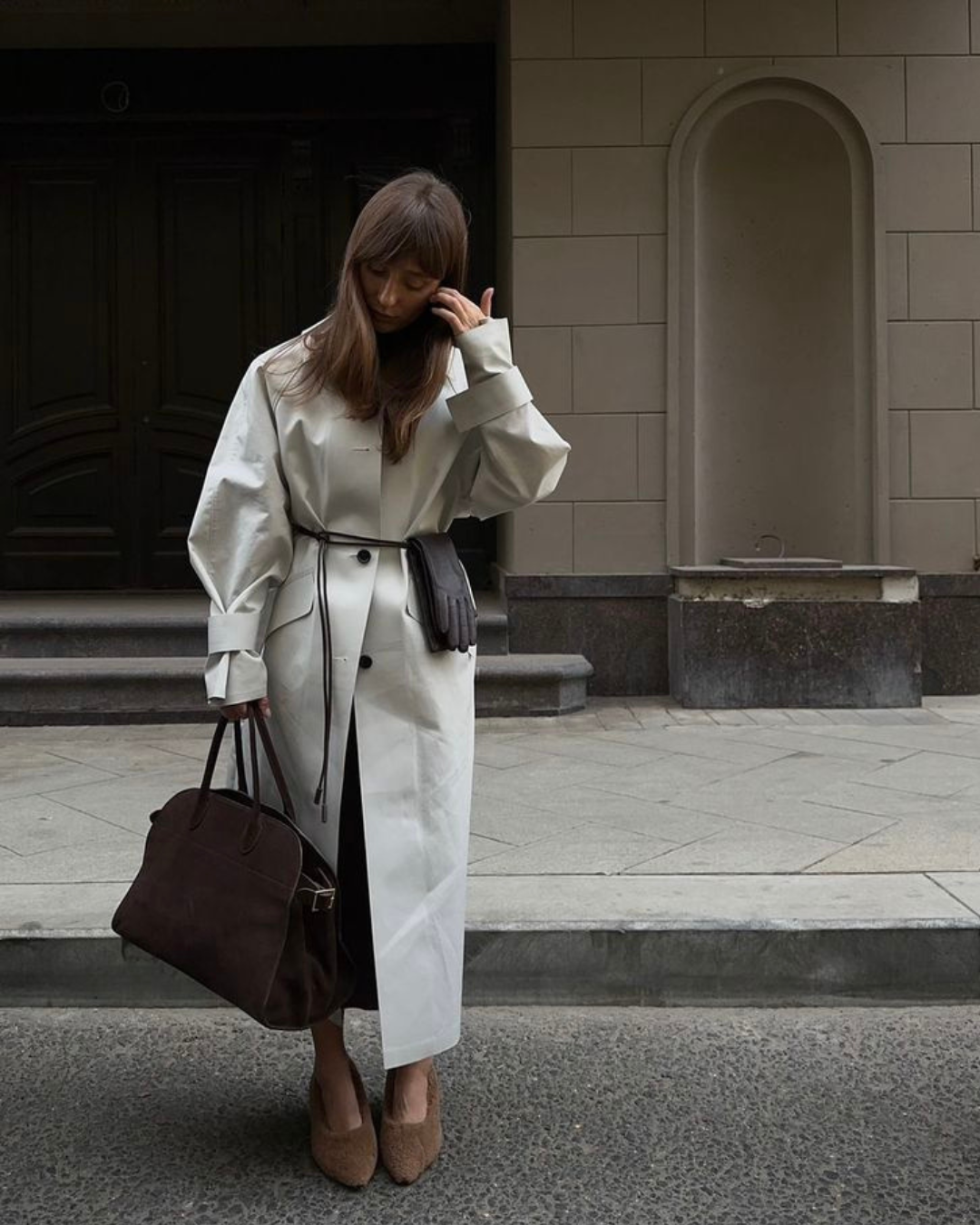 Monica Suede Bag - Coffee