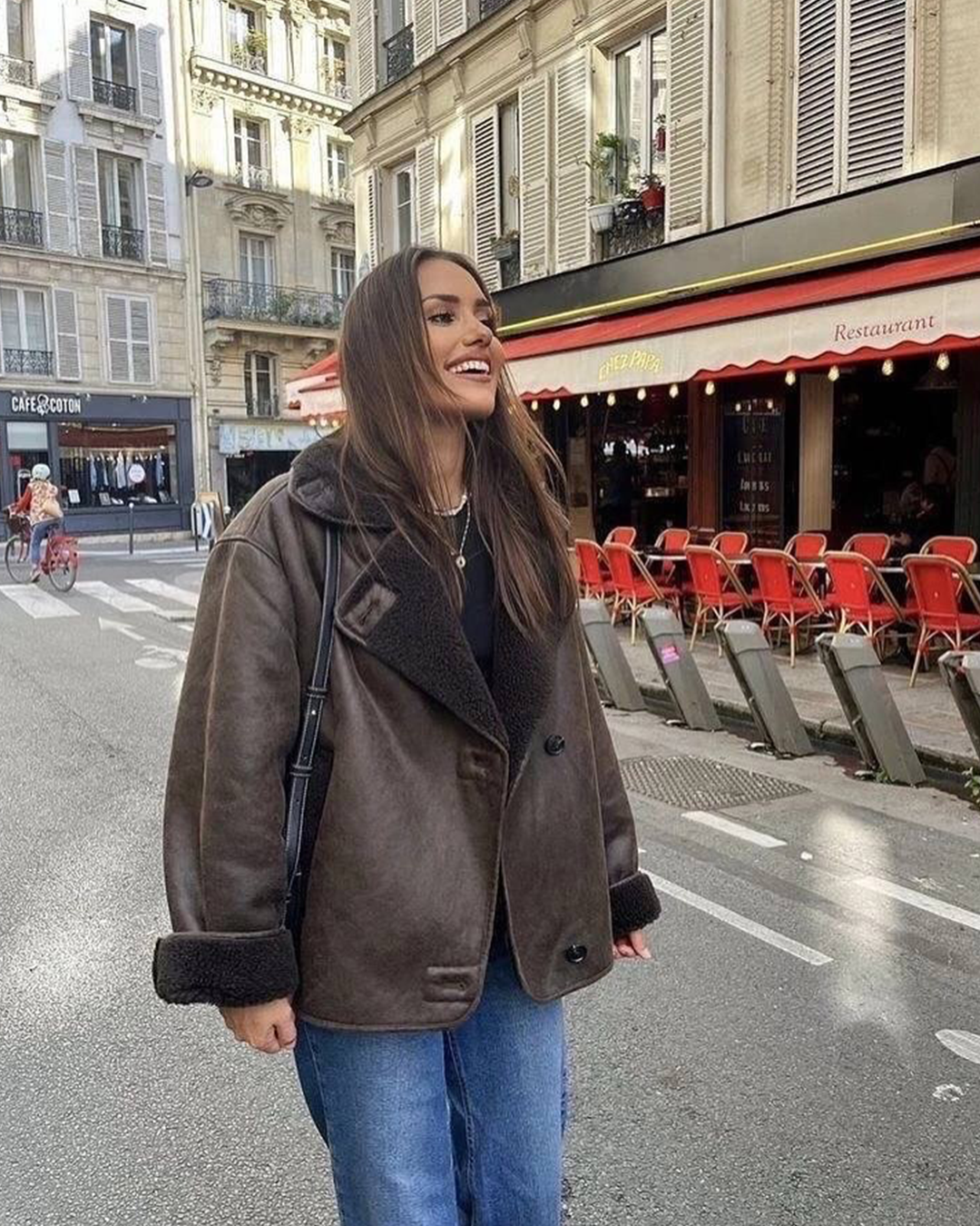 Amelia Leather Jacket - Brown