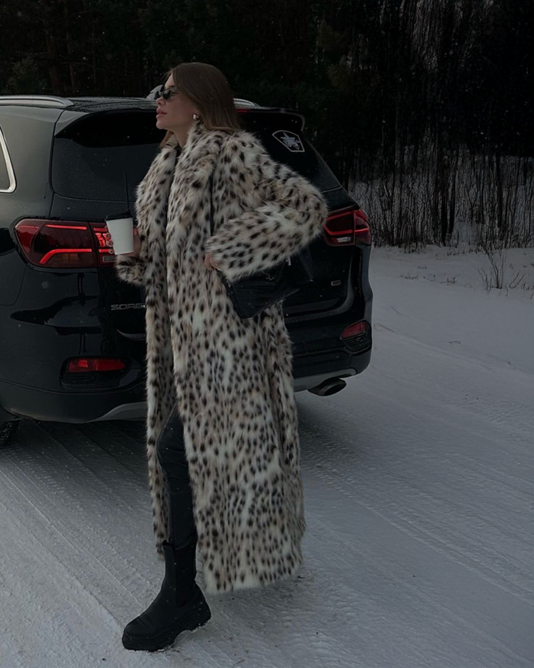 Manteau en fausse fourrure léopard Nova