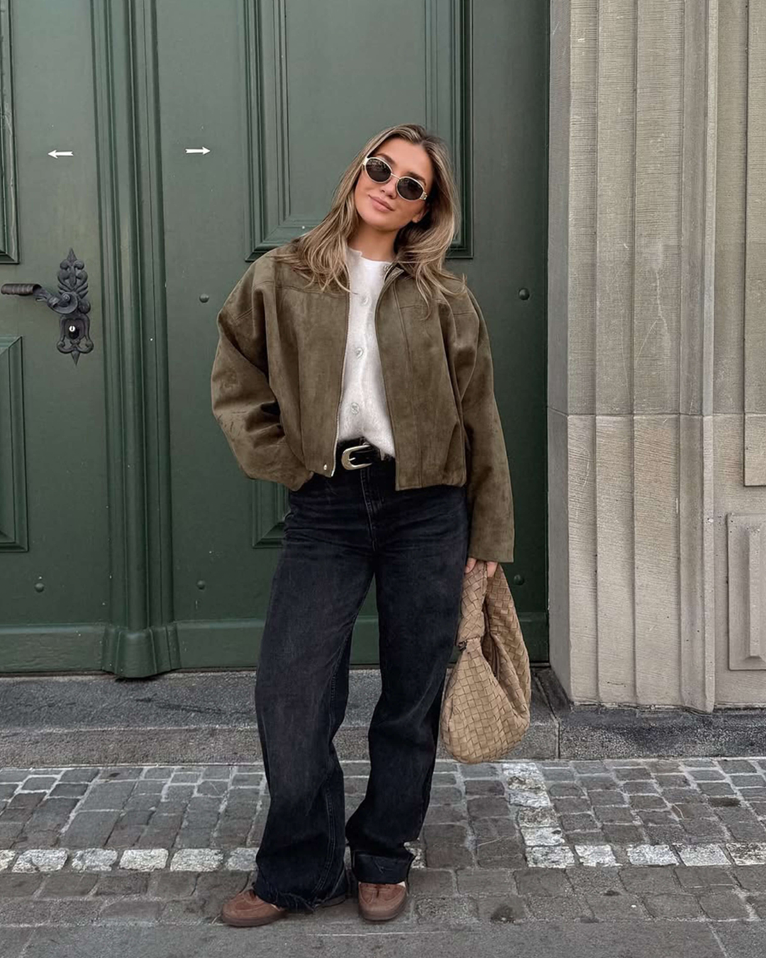Noa Suede Bomber Jacket