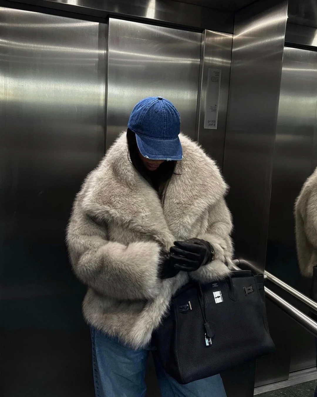 Veste en fausse fourrure du Nord