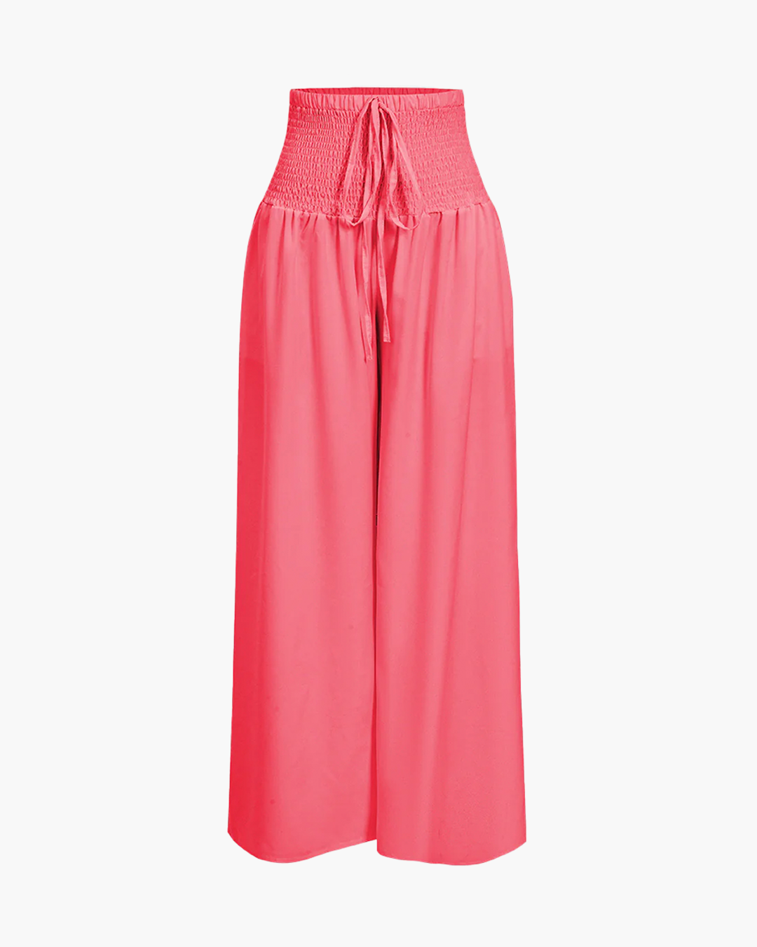 Strapless Ruched Top Wide Leg Pants Set