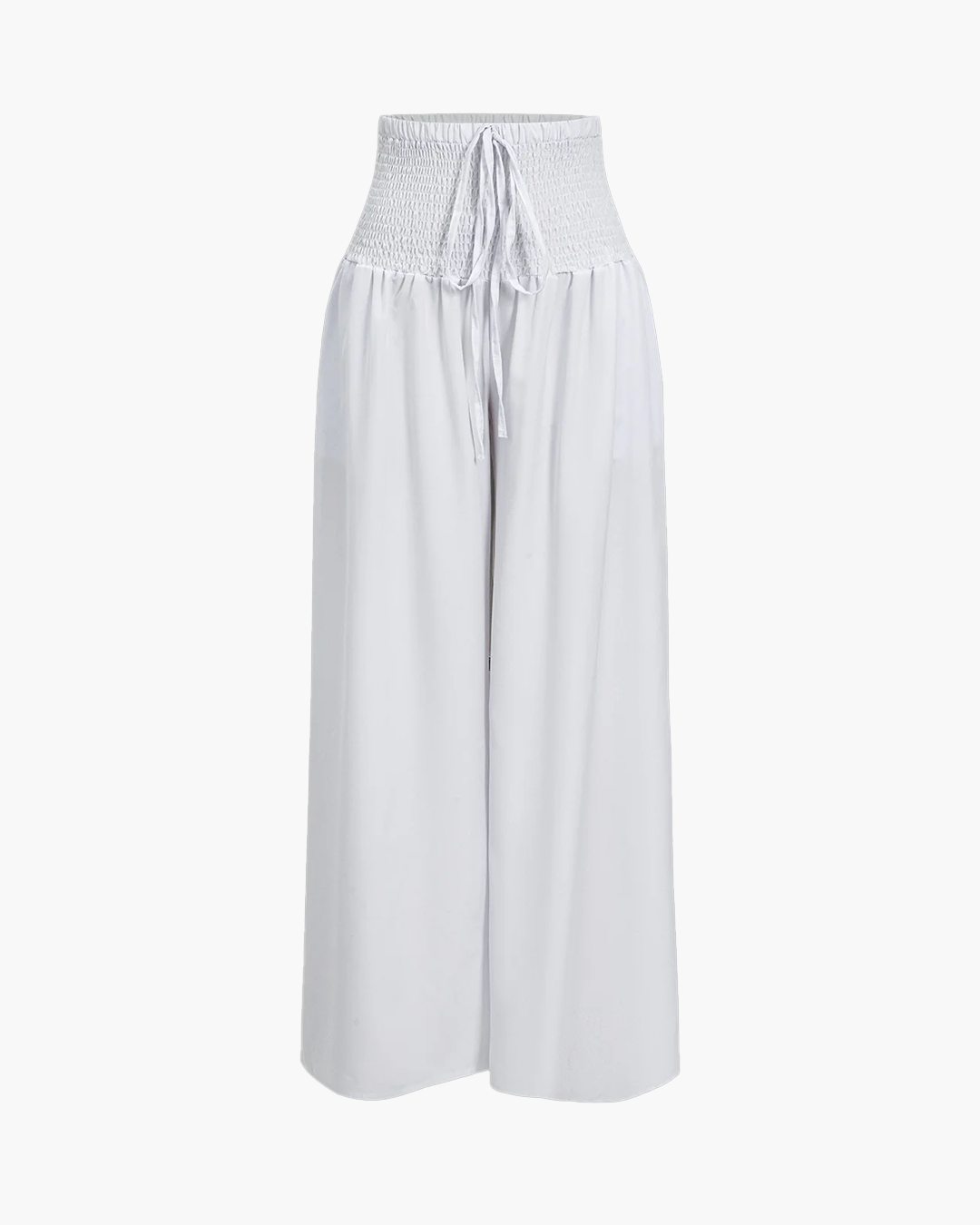 Strapless Ruched Top Wide Leg Pants Set