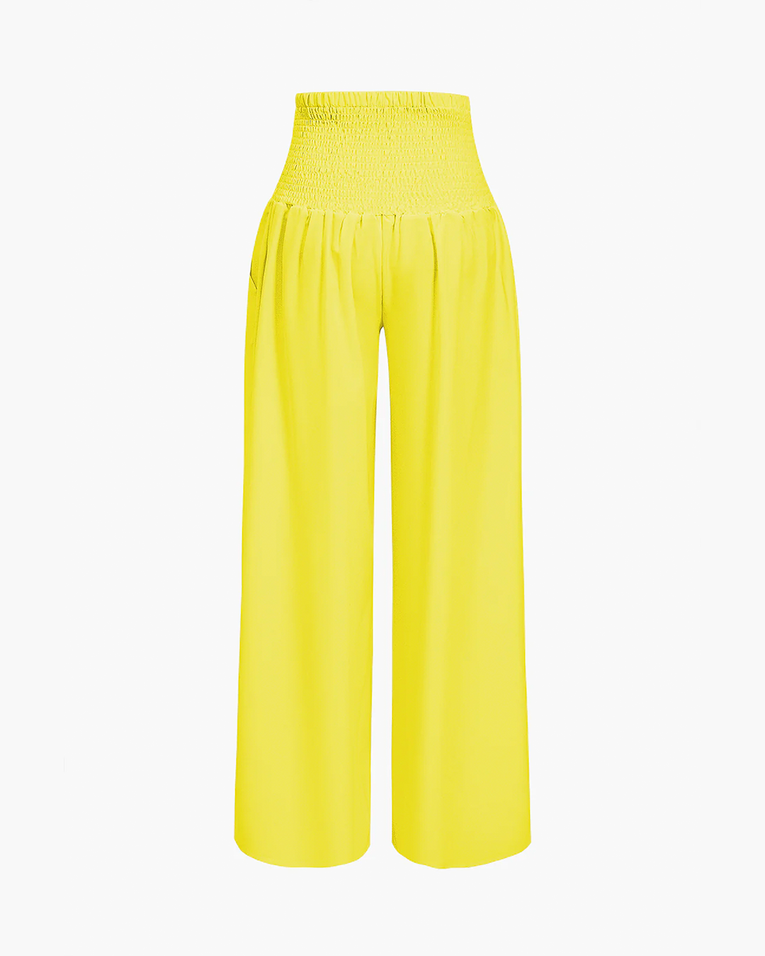 Strapless Ruched Top Wide Leg Pants Set