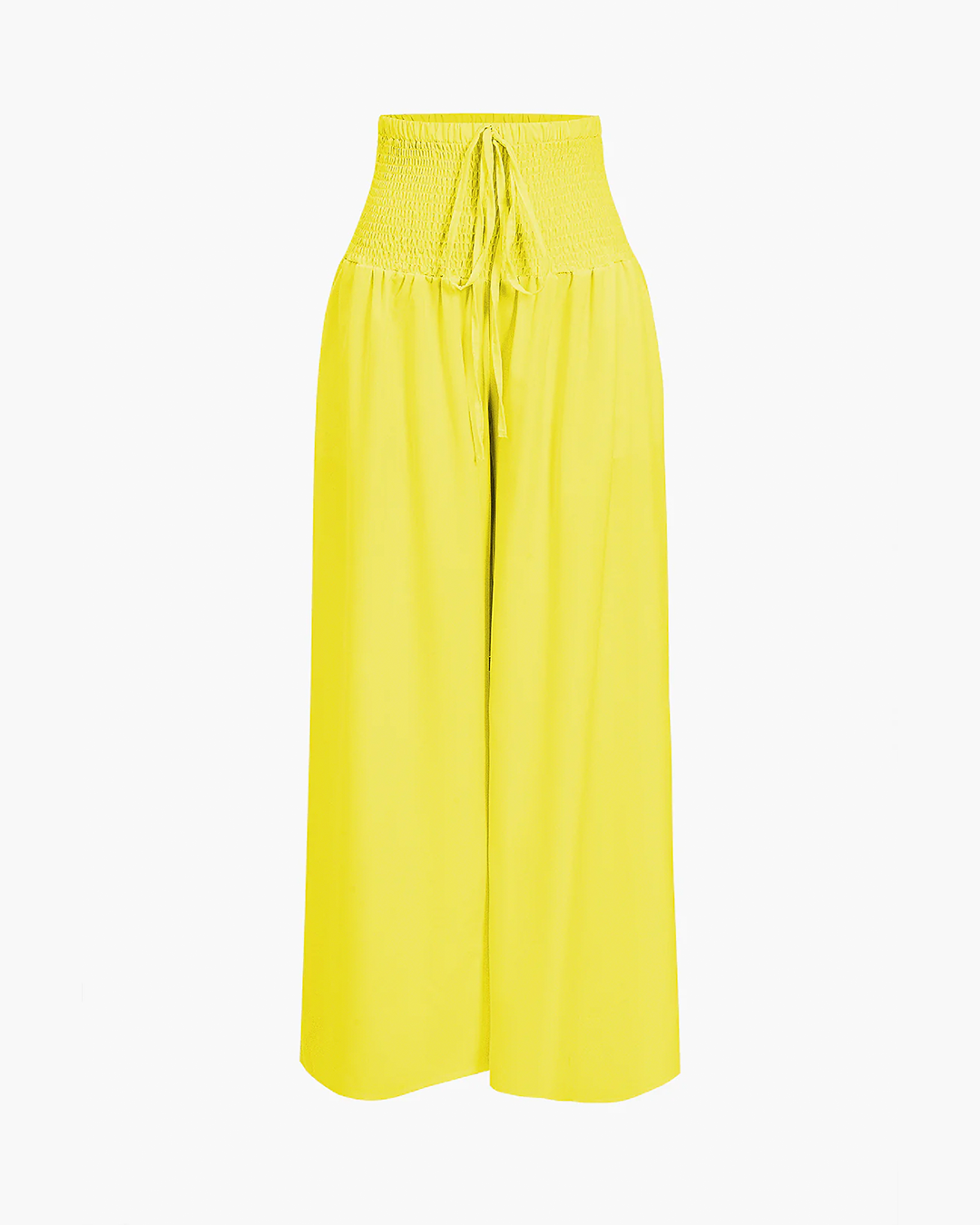Strapless Ruched Top Wide Leg Pants Set